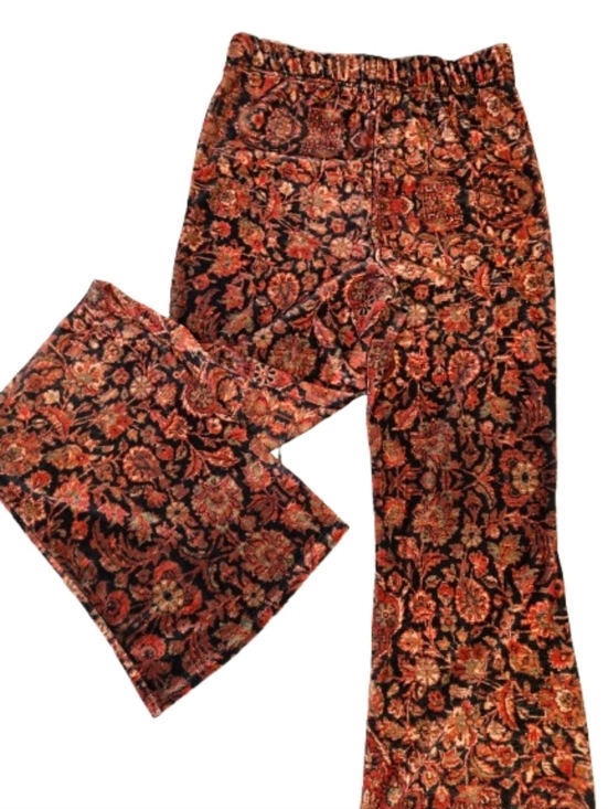 Forever 21 Pants - Forever 21 Floral Velvet Flare Pants in Rust and Black Size Small